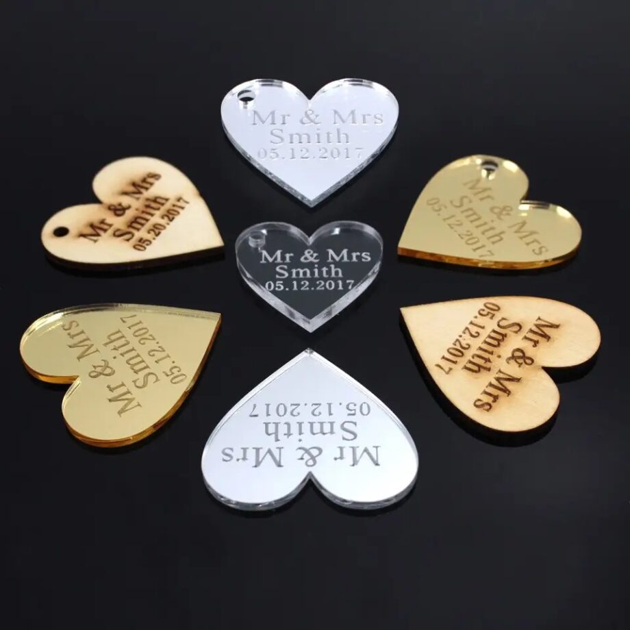 Table Favours Customised Wedding Love Hearts