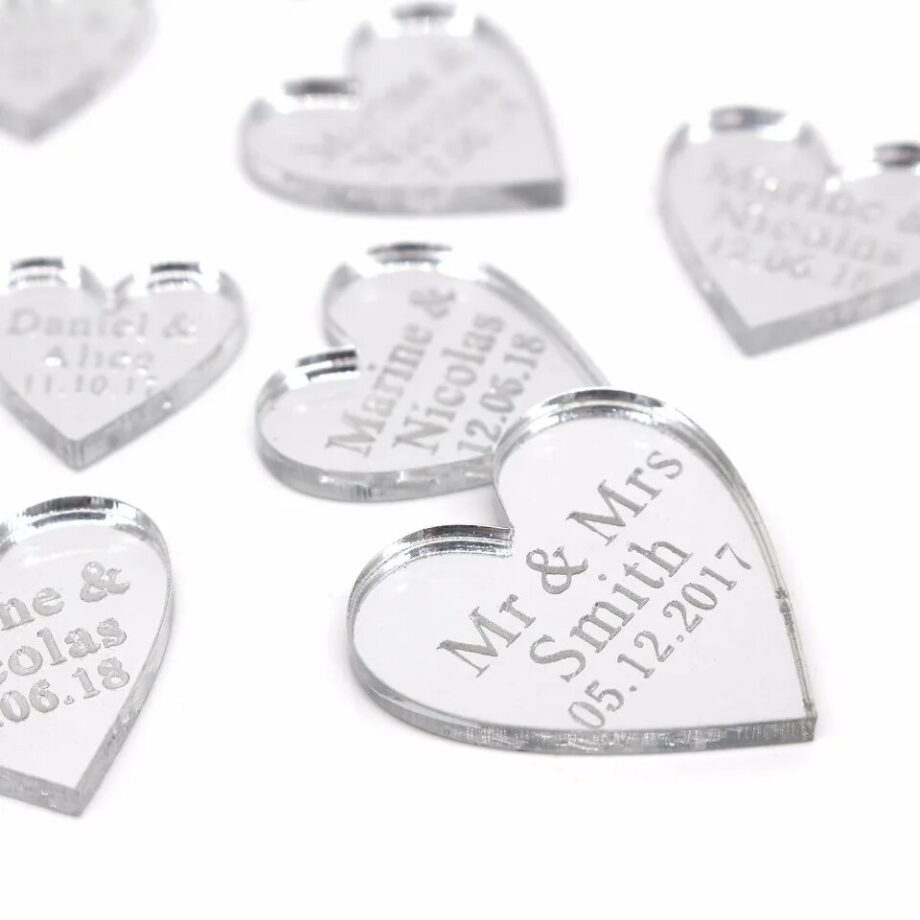 Table Favours Customised Wedding Love Hearts