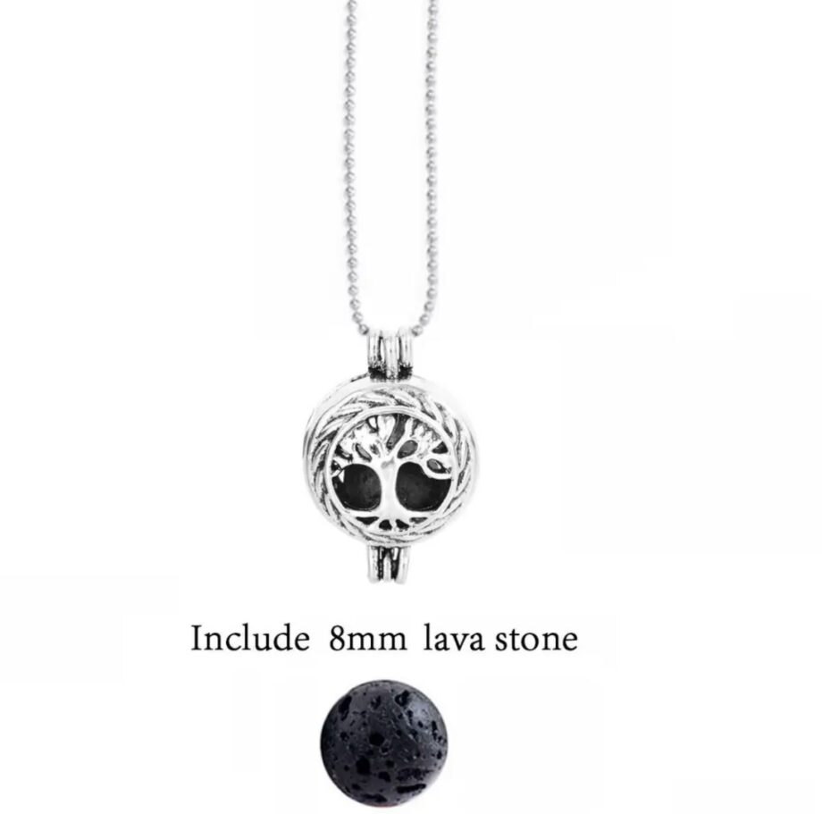 Aromatherapy Diffuser Hollow Tree of Life Lava Pendant