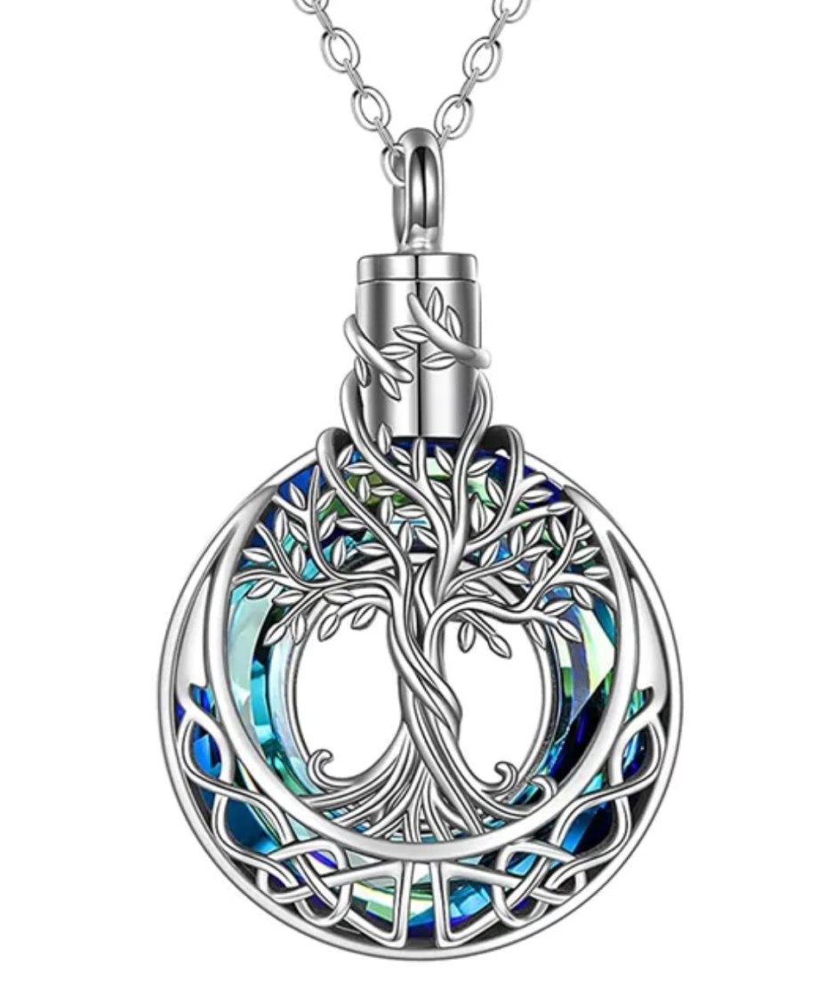 Hollow Crystal Tree of Life pendant